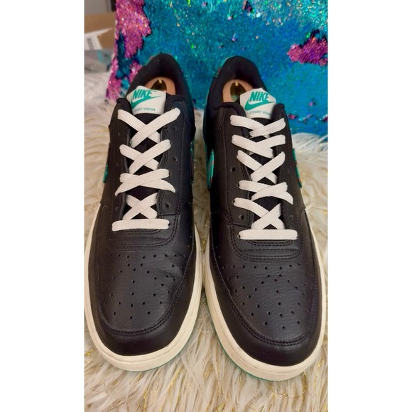Nike Mens Court Vision Low FD0321-010 Black Green Sneakers Shoes Size 10.5 - Picture 8 of 12